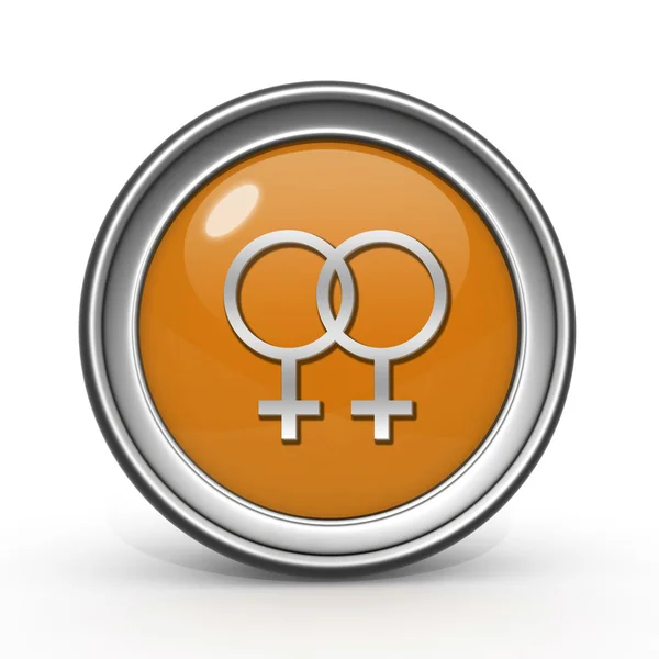 Lesbické kulatá ikona na bílém pozadí — Stock fotografie