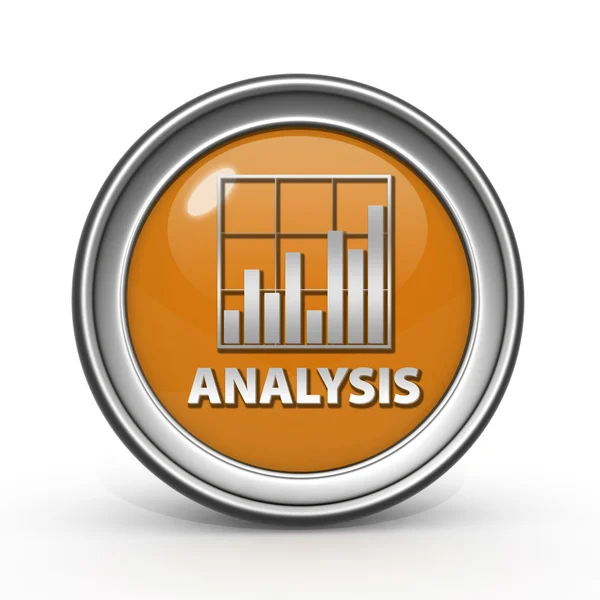 Data analysis kulatá ikona na bílém pozadí — Stock fotografie