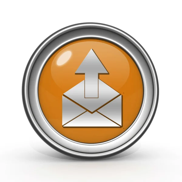 Send circular icon on white background — Stock Photo, Image