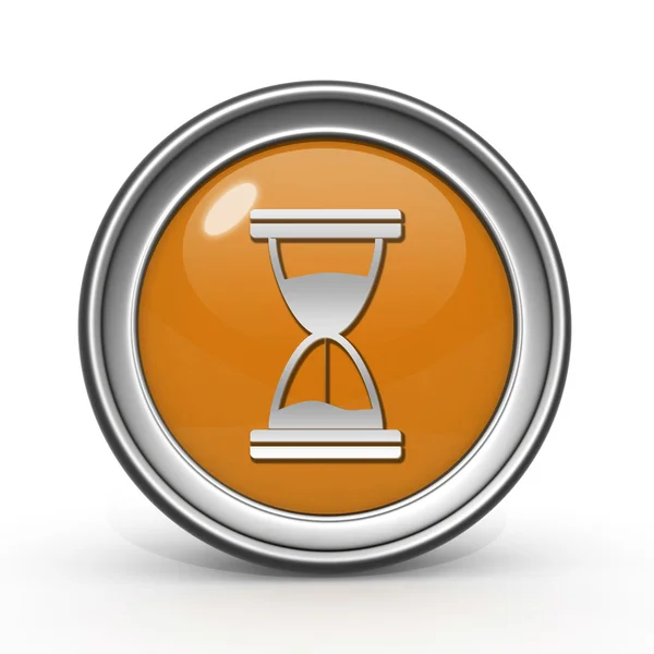 Icono circular de reloj de arena sobre fondo blanco — Foto de Stock