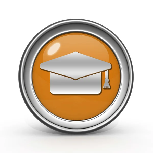 Icono circular de graduación sobre fondo blanco —  Fotos de Stock