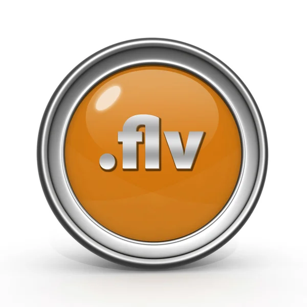 .flv circular icon on white background — Stock Photo, Image