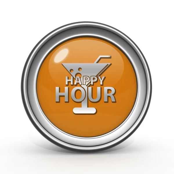 Happy hour icône circulaire sur fond blanc — Photo