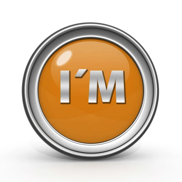Eu sou ícone circular no fundo branco — Fotografia de Stock