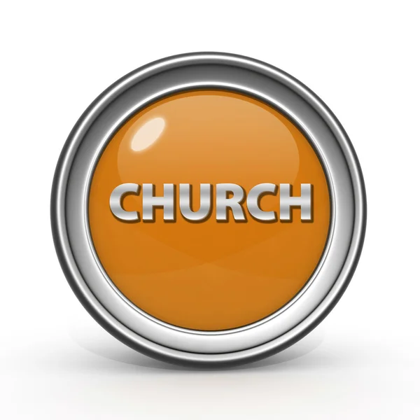 Ícone circular da igreja no fundo branco — Fotografia de Stock
