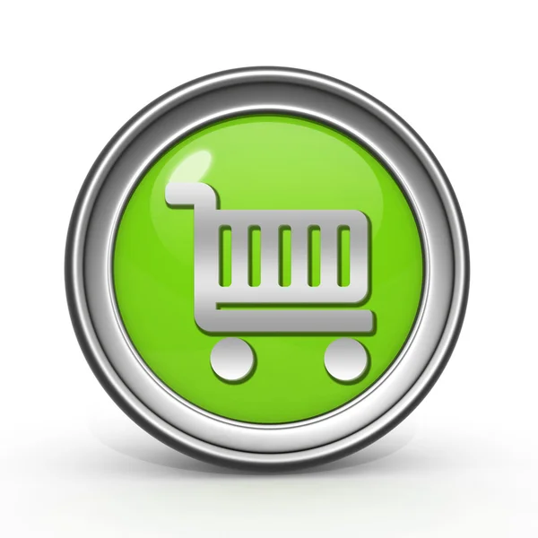 Shopping cart circular icon on white background — Stock Photo, Image