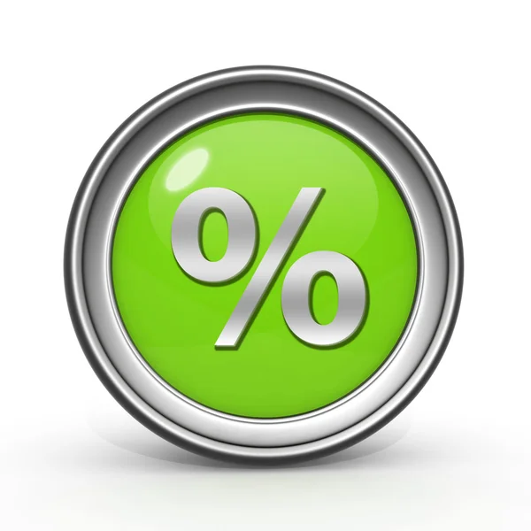 Percentage circulaire pictogram op witte achtergrond — Stockfoto