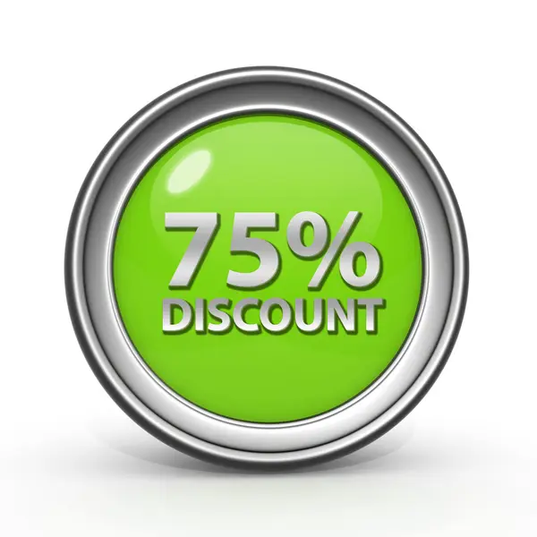 Discount 75 circular icon on white background — Stock Photo, Image