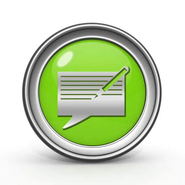 New message circular icon on white background — Stock Photo, Image