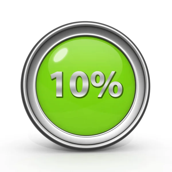 Tíz százalék kör alakú ikon fehér háttér — Stock Fotó