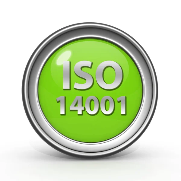 Iso 14001 sirkulært ikon på hvit bakgrunn – stockfoto
