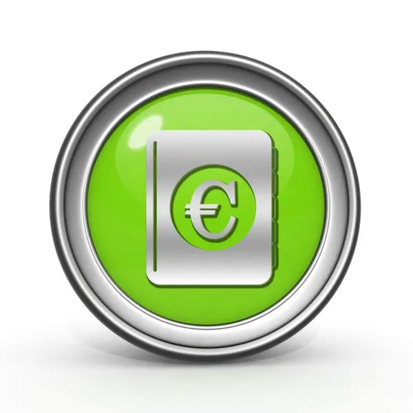Euron pengar cirkulär bokikon på vit bakgrund — Stockfoto