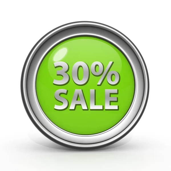 Sale thirty percent circular icon on white background — Stock Photo, Image