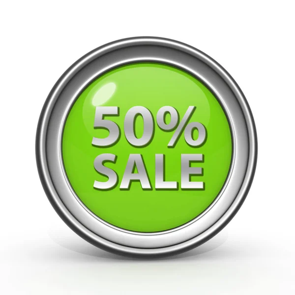 Sale fifty percent circular icon on white background — Stock Photo, Image