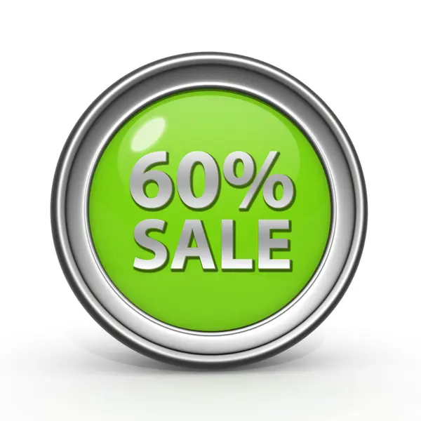 Sale sixty percent circular icon on white background — Stock Photo, Image