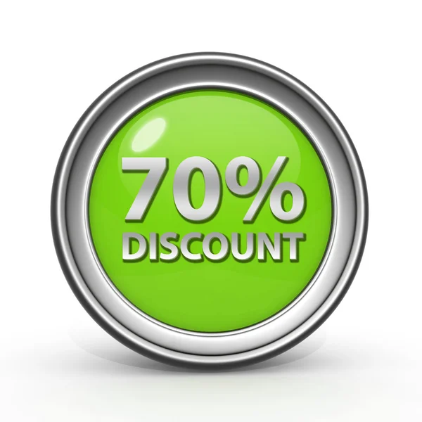 Discount seventy percent circular icon on white background — Stock Photo, Image