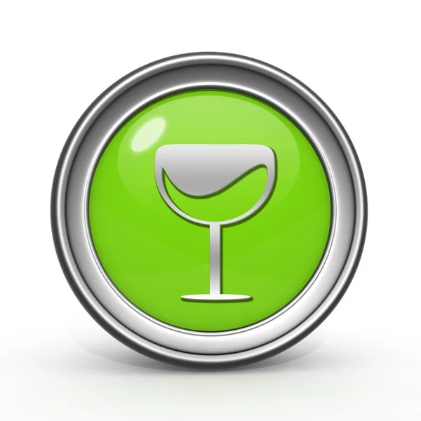 Круглая икона вина на белом фоне — стоковое фото