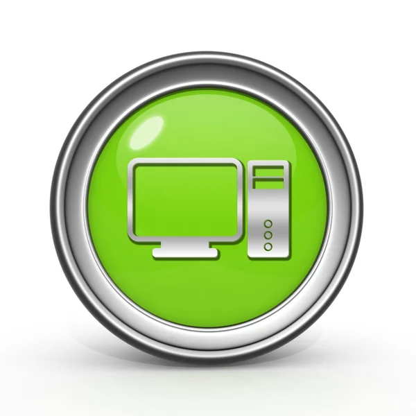Icono circular de ordenador sobre fondo blanco — Foto de Stock
