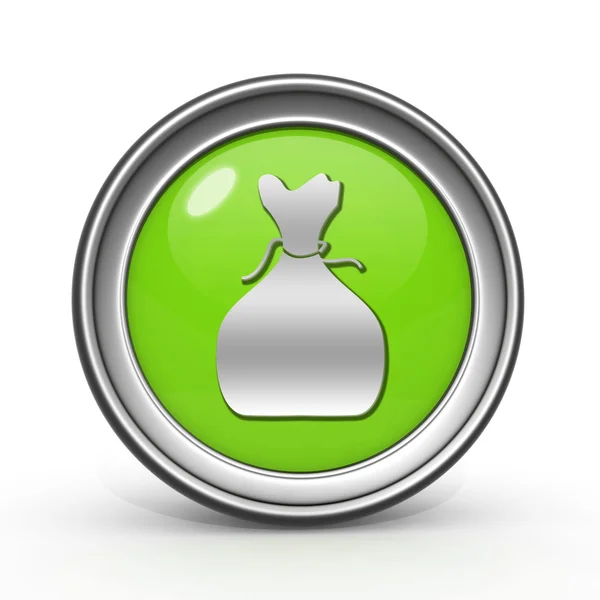 Money bag circular icon on white background — Stock Photo, Image