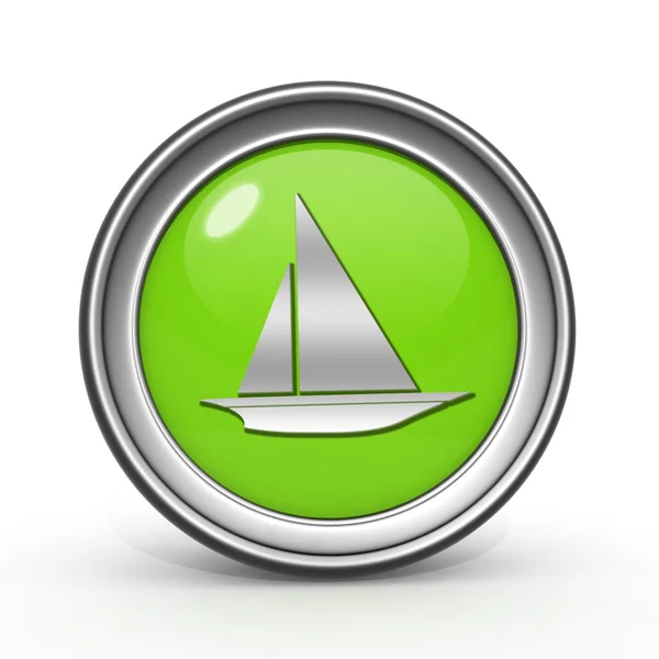 Barco icono circular sobre fondo blanco — Foto de Stock
