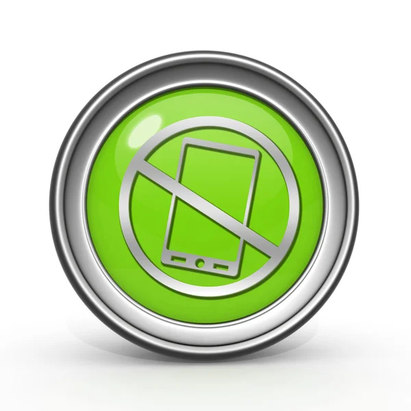 Phone ban circular icon on white background — Stock Photo, Image