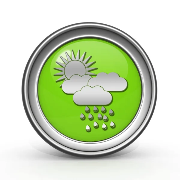 Eső kör alakú ikon fehér háttér — Stock Fotó