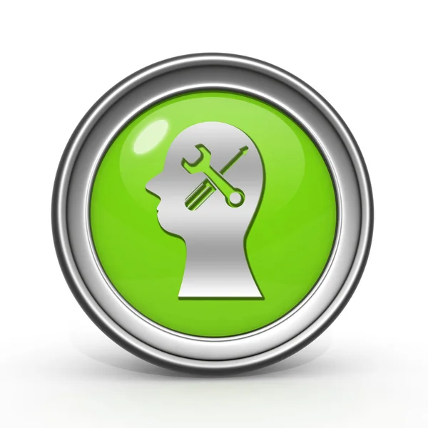 Setting circular icon on white background — Stock Photo, Image