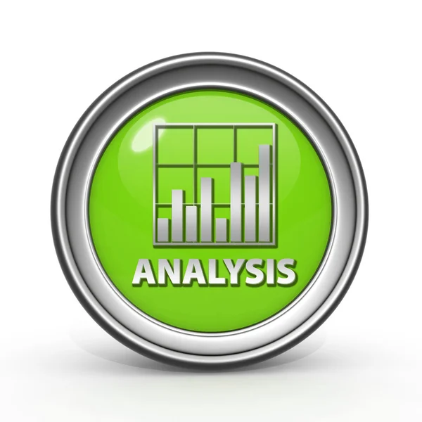 Data analysis kulatá ikona na bílém pozadí — Stock fotografie