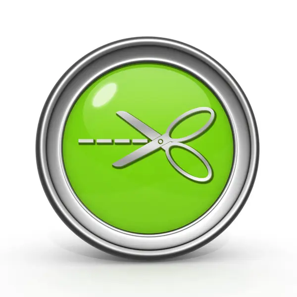 Scissors circular icon on white background — Stock Photo, Image