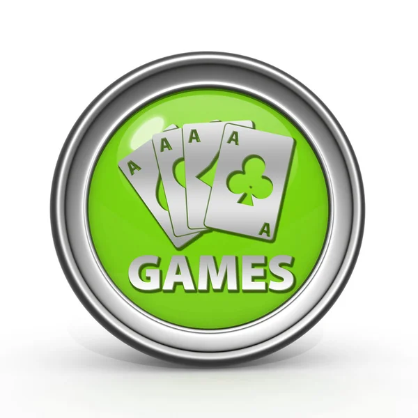 Games circular icon on white background — Stock Photo, Image