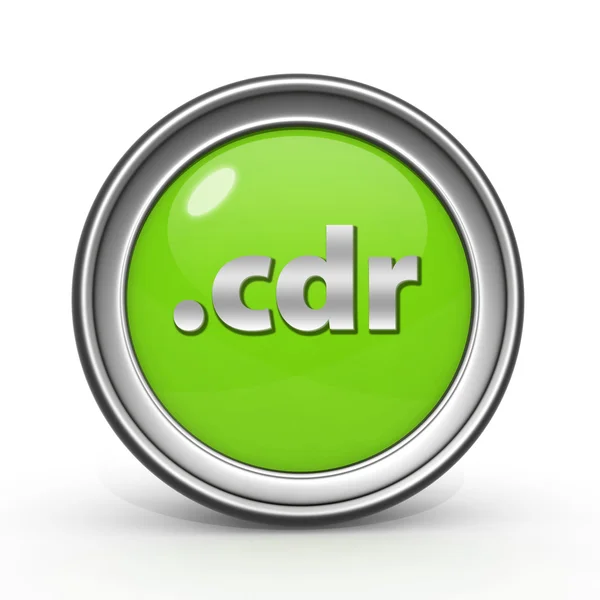 .cdr kreisförmiges Symbol auf weißem Hintergrund — Stockfoto