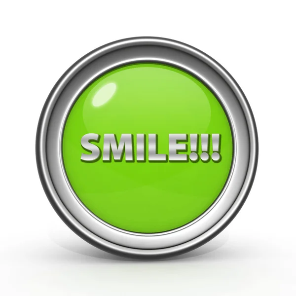 Smile circular icon on white background — Stock Photo, Image