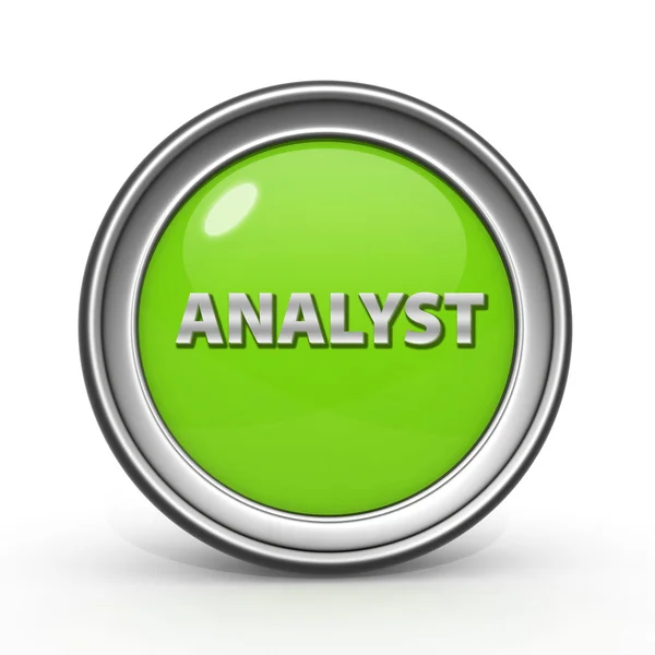 Ícone circular analista no fundo branco — Fotografia de Stock