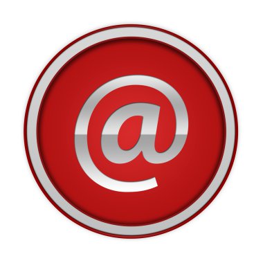 e-posta dairesel simgesi beyaz zemin üzerine