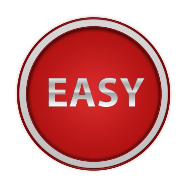 beyaz zemin üzerinde kolay dairesel simgesi