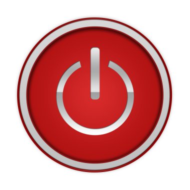 beyaz zemin üzerinde güç dairesel simgesi