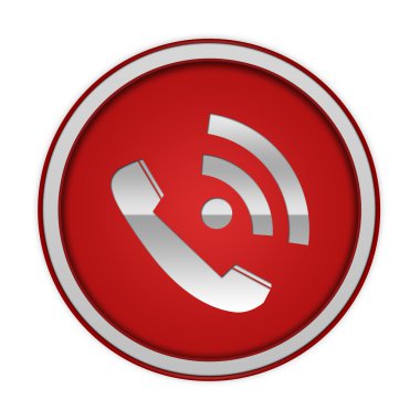 Beyaz arka plan üzerinde dairesel simgesini çağırır