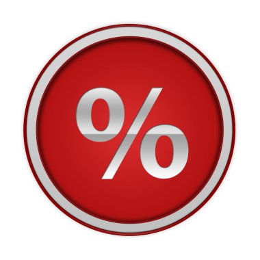 Beyaz arka plan üzerinde yüzde dairesel simgesi
