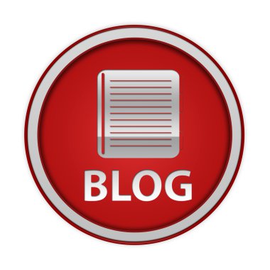 Beyaz arka plan üzerinde blog dairesel simgesi