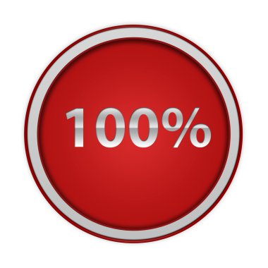 Yüz beyaz arka plan üzerinde yüzde dairesel simgesi