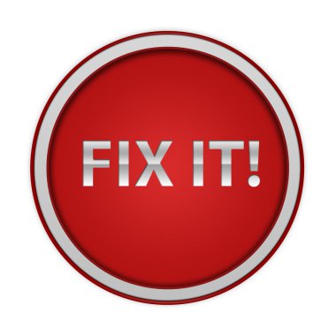 Beyaz arka plan üzerinde dairesel simgesi tamir