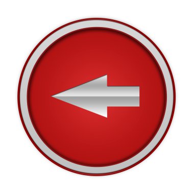 Beyaz arka plan üzerinde dairesel simgesini sol ok