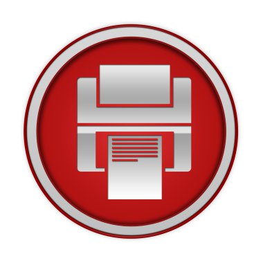 Beyaz arka planda yazdırma dairesel simgesi