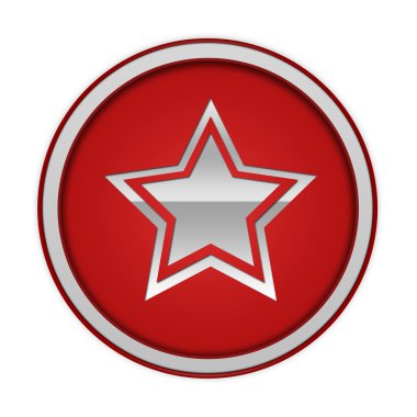 Beyaz arka plan üzerinde yıldız dairesel simgesi