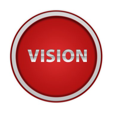 Beyaz arka plan üzerinde vizyon dairesel simgesi