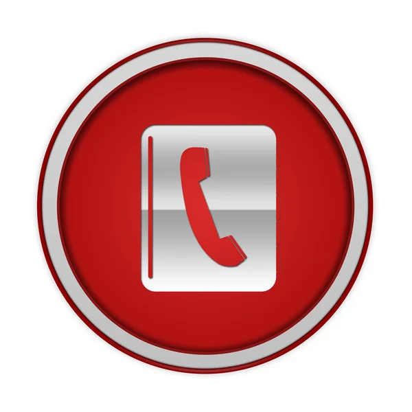 Telefonkönyv kör alakú ikon fehér háttér — Stock Fotó