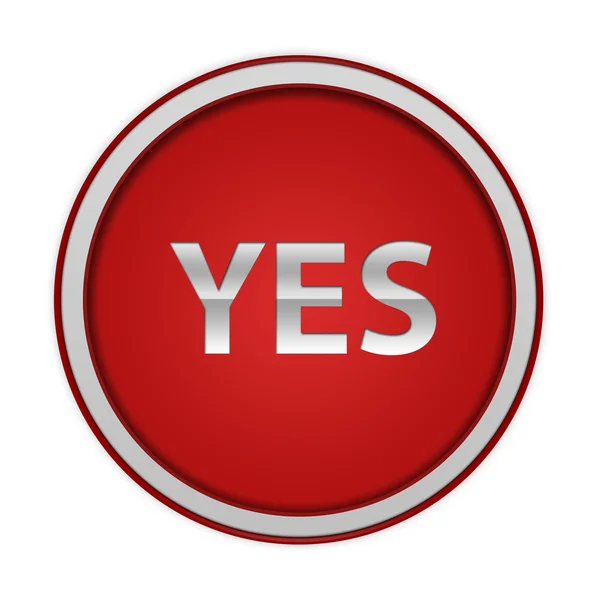 stock image yes circular icon on white background