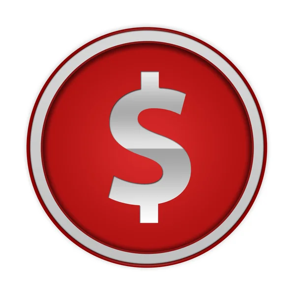 Kulatá ikona peníze na bílém pozadí — Stock fotografie