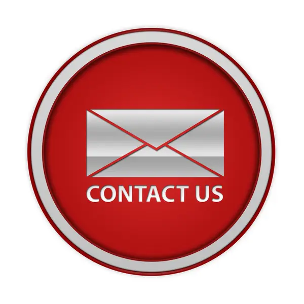 Contact us circular icon on white background — Stock Photo, Image