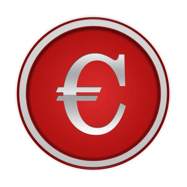 Euro icona circolare su sfondo bianco — Foto Stock